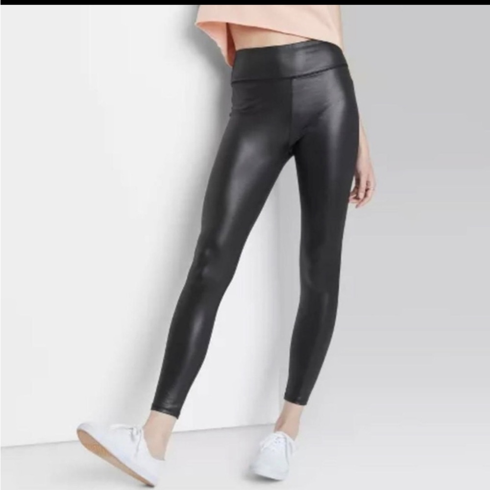 Wild Fable Black Faux Leather Leggings Small